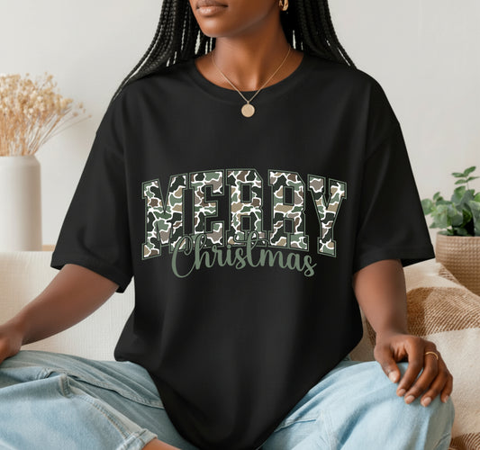 Merry Christmas Camo – Holiday DTF Transfer