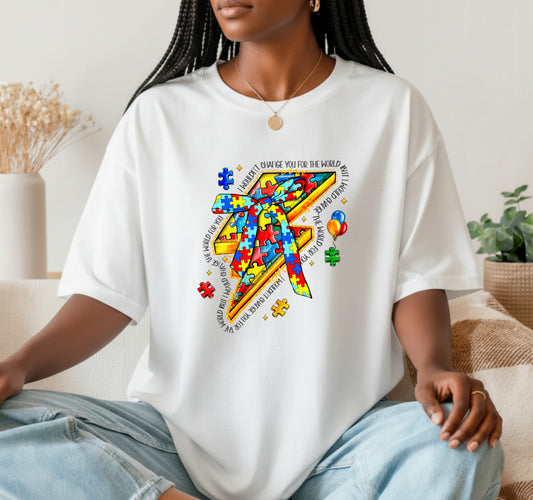 DIFFERENT NOT LESS – Autism Awareness DTF Transfer