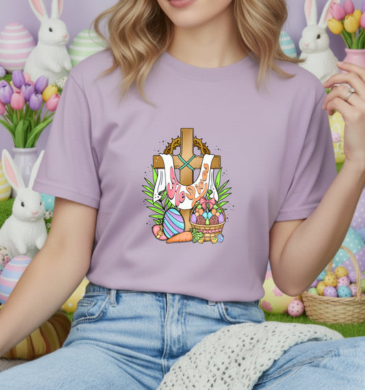 He is Risen Easter Cross – Religious DTF Transfer
