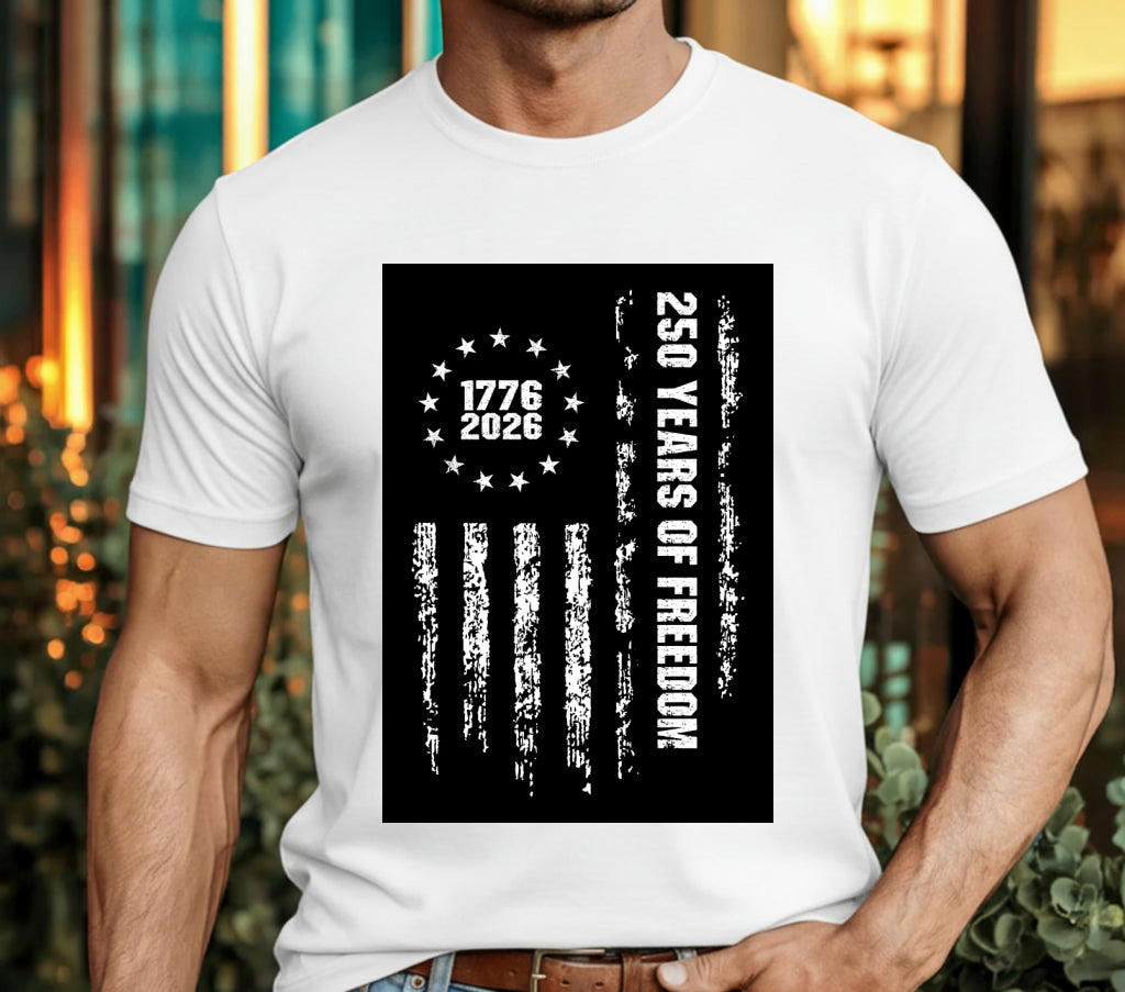 USA Distressed Flag Map – Patriotic DTF Transfer