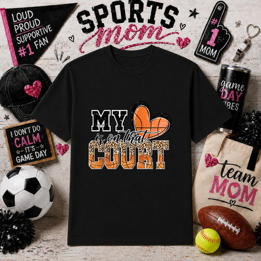 BASKETBALL MOM – Gameday DTF Transfer – by Ink Rush – Premade Transfers – Sports Mom, Gameday