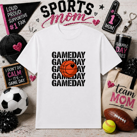 BASKETBALL MOM – Sports Gameday DTF Transfer – by Ink Rush – Premade Transfers – Sports Mom, Gameday