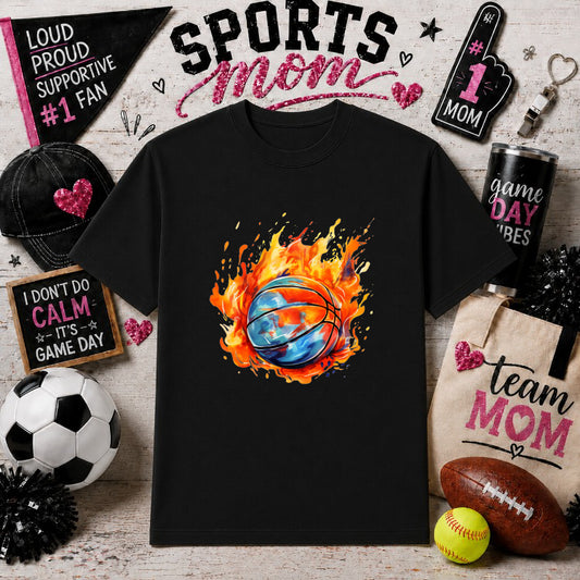 BASKETBALL MOM – Sports Mom DTF Transfer – by Ink Rush – Premade Transfers – Sports Mom, Gameday