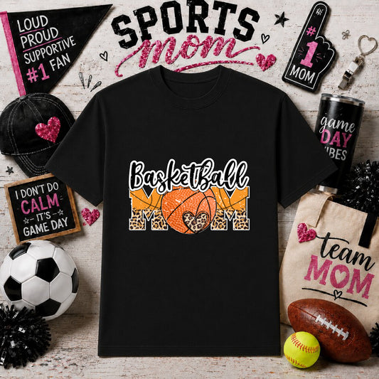 BASKETBALL MOM – Sports Mom DTF Transfer – by Ink Rush – Premade Transfers – Sports Mom, Gameday