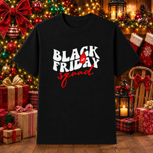 Black Friday Squad – Christmas DTF Transfer – by Ink Rush – Premade Transfers – Christmas, DTF Transfer