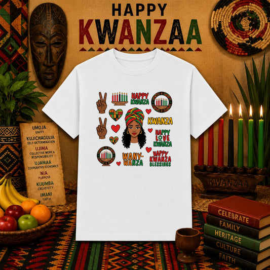 Black Is My Happy Color – Kwanzaa DTF Transfer – by Ink Rush – Premade Transfers – Kwanzaa, Apparel Decor