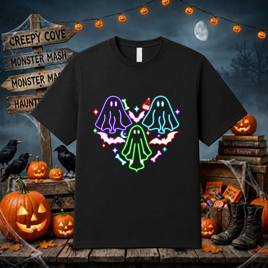 BOO Ghost Retro Halloween – DTF Transfer – by Ink Rush – Premade Transfers – Halloween, DTF Transfers