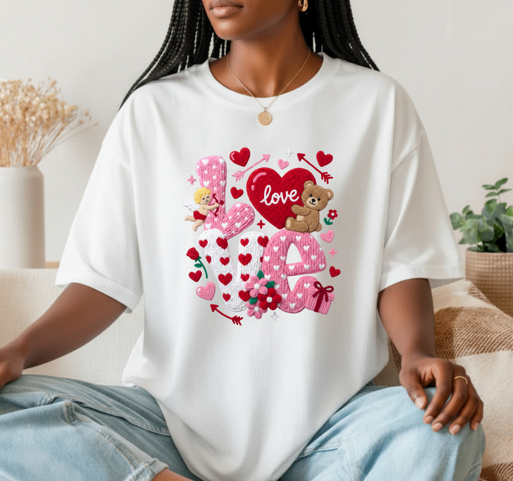 Love Script with Heart – Valentine DTF Transfer