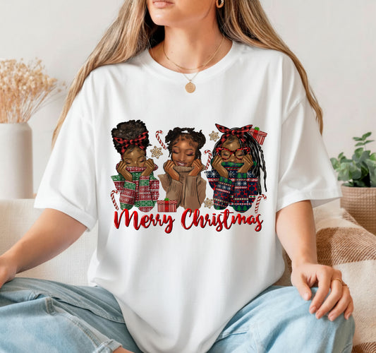 Merry Christmas Black Women Sweaters – Holiday DTF Transfer