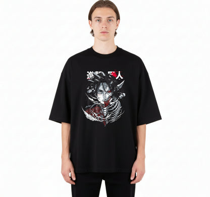 Fierce Red-Eyed Anime Warrior – Anime DTF Transfer