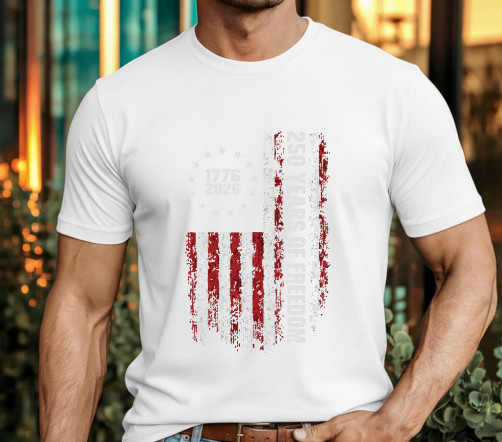 Distressed American Flag Skull – Patriotic DTF Transfer