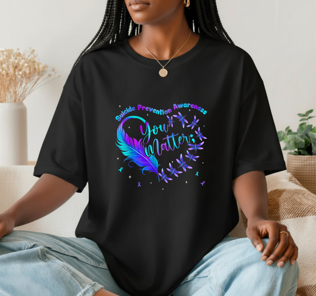 YOU MATTER Heartbeat – Mental Health Awareness DTF Transfer