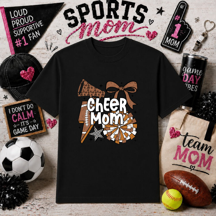 CHEER MOM – Sports Mom DTF Transfer – by Ink Rush – Premade Transfers – Sports Mom, Gameday