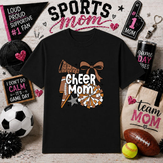 CHEER MOM – Sports Mom DTF Transfer – by Ink Rush – Premade Transfers – Sports Mom, Gameday