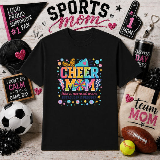 Cheerleader MOM – Sports Mom DTF Transfer – by Ink Rush – Premade Transfers – Sports Mom, Gameday