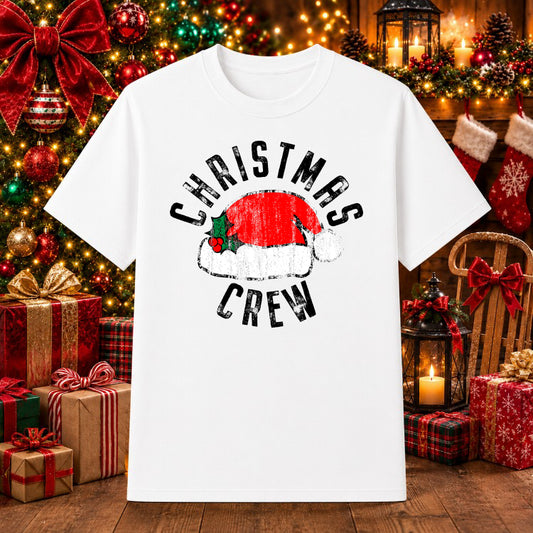 "Christmas Crew" Rustic – DTF Transfer – by Ink Rush – Premade Transfers – Christmas, DTF Transfers