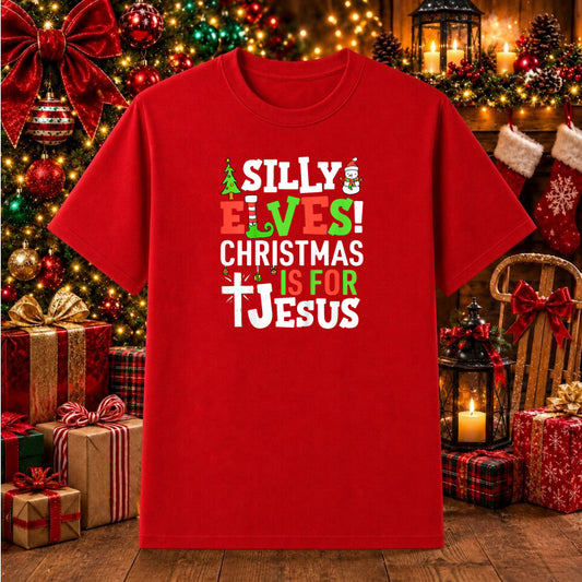 Christmas is For Jesus – Religious Elf Wise Men DTF Transfer – by Ink Rush – Premade Transfers – Christmas, Apparel Decor