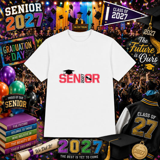 "CLASS OF 2027" Senior Graduation – DTF Transfer – by Ink Rush – Premade Transfers – Senior, Graduation