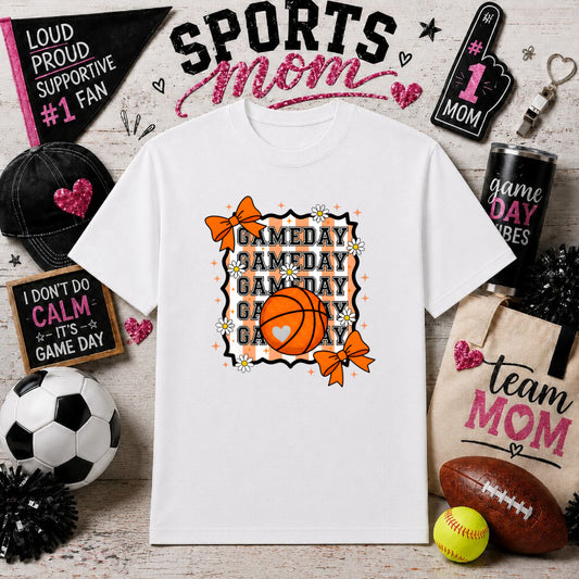Coquette Basketball Mom – Sports Mom DTF Transfer – by Ink Rush – Premade Transfers – Sports Mom, DTF Transfers