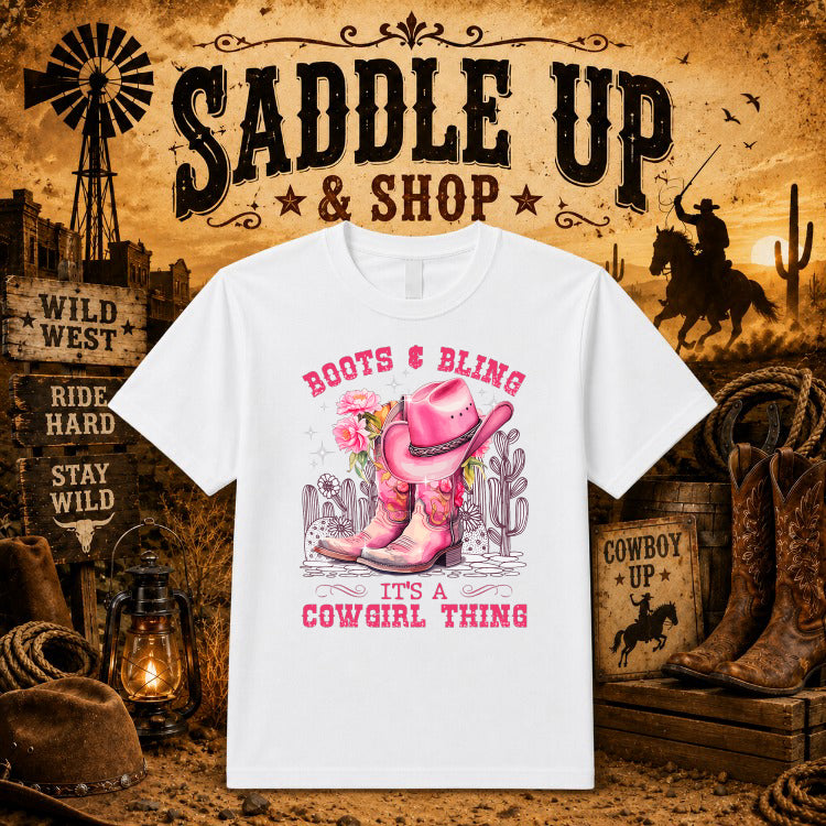 Cowboy Boot Hat Horseshoe – Western DTF Transfer – by Ink Rush – Premade Transfers – Western, Premade DTF