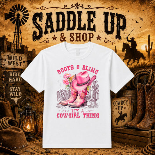 Cowboy Boot Hat Horseshoe – Western DTF Transfer – by Ink Rush – Premade Transfers – Western, Premade DTF