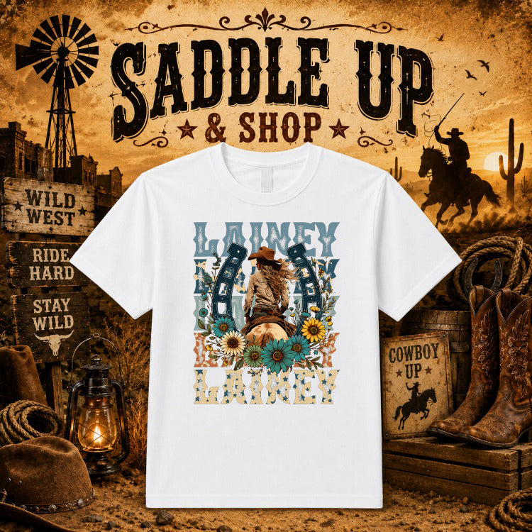 Cowboy Hat Boot Horseshoe Western – DTF Transfer – by Ink Rush – Premade Transfers – Western, Apparel Decor