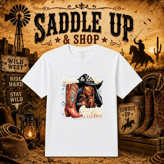 COWBOY UP – Western DTF Transfer – by Ink Rush – Premade Transfers – Western, Apparel Decor