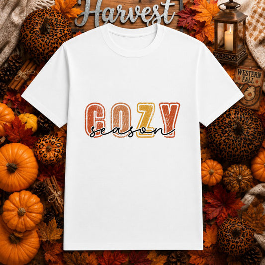 "Cozy Season" Fall – DTF Transfer – by Ink Rush – Premade Transfers – DTF Transfers, Apparel Decor