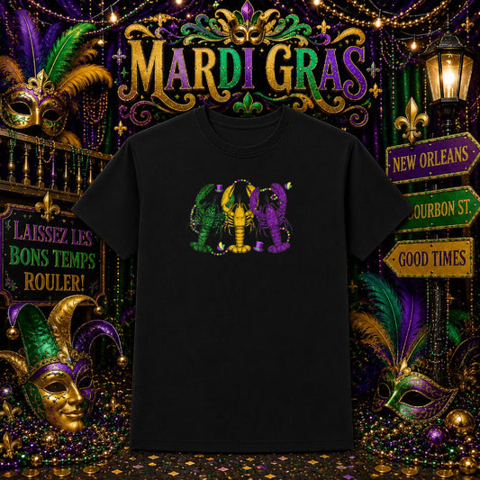 Crawfish Happy Mardi Gras 2023 – Mardi Gras DTF Transfer – by Ink Rush – Premade Transfers – DTF Transfers, Apparel Decor