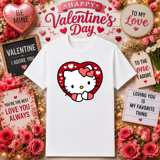 Cute Blushing Heart – Valentine's Day DTF Transfer – by Ink Rush – Premade Transfers – DTF Transfers, Apparel Printing