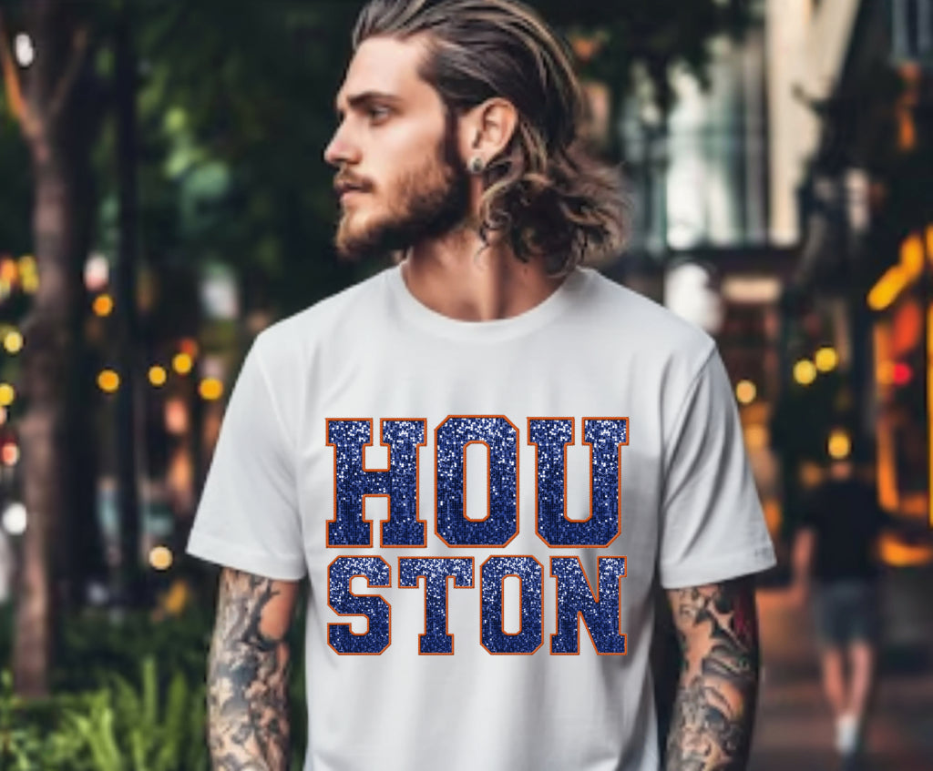 HOUSTON TEXAS Cow Skull & Stars – Texas DTF Transfer