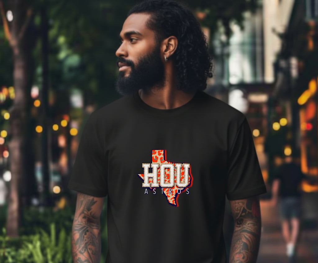 HOUSTON Chenille Text – City Pride DTF Transfer