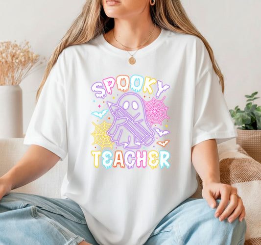 NEON SPOOKY TEACHER – Halloween DTF Transfer