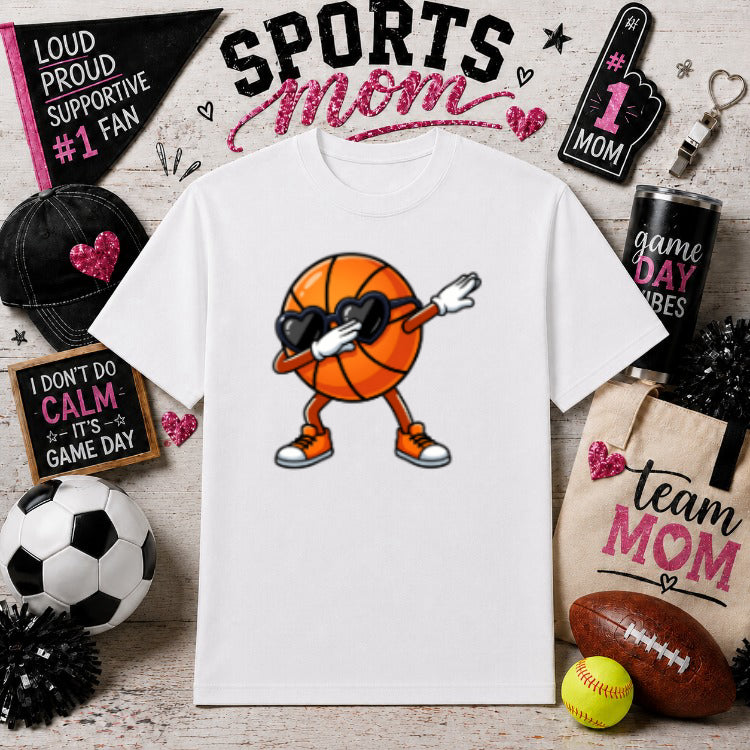 Dabbing Basketball Player – Sports Gameday DTF Transfer – by Ink Rush – Premade Transfers – Sports Mom, Gameday