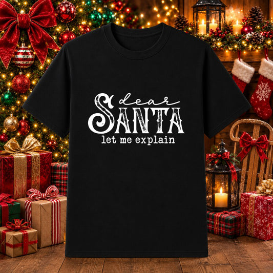 Dear Santa, I Tried My Best. Sorta." – Christmas DTF Transfer – by Ink Rush – Premade Transfers – Christmas, Apparel Industry