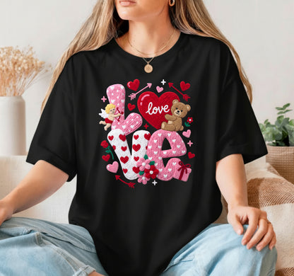 Love Script with Heart – Valentine DTF Transfer