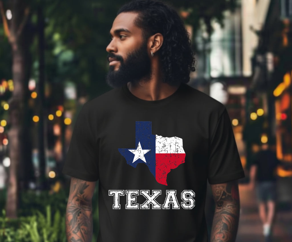 TEXAS PROUD TEXAN PATRIOT – Patriotic Map DTF Transfer