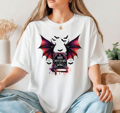 My Book Boyfriends Have Wings – Book Lover DTF Transfer