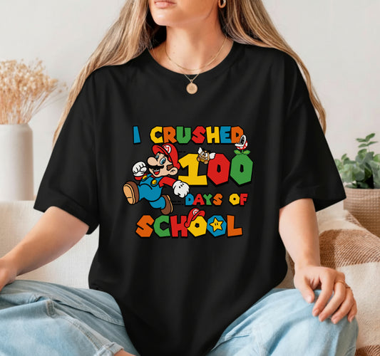 I Crushed 100 Days of School! Mario – Kids DTF Transfer