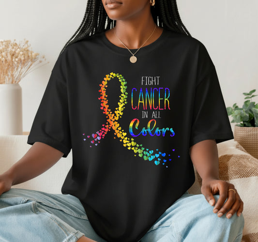 "CANCER SUCKS IN EVERY COLOR" Multi-Ribbon – Cancer Awareness DTF Transfer