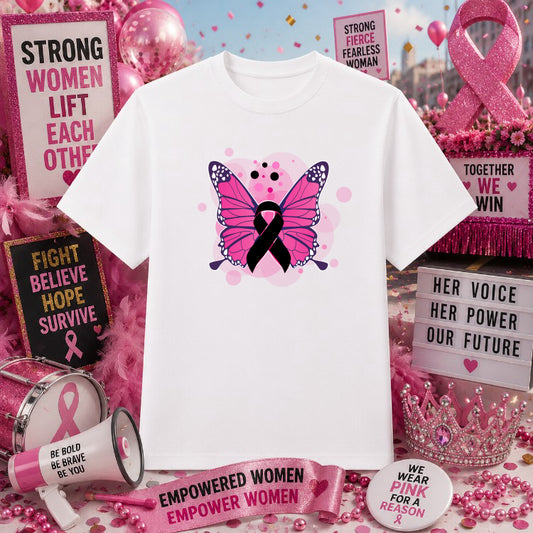 Faith Hope Love Pink Ribbon Cross – Breast Cancer Awareness DTF Transfer – by Ink Rush – Premade Transfers – Breast Cancer...
