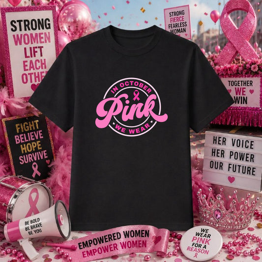 FAITH OVER FEAR – Breast Cancer Awareness DTF Transfer – by Ink Rush – Premade Transfers – Breast Cancer Awareness, Inspir...