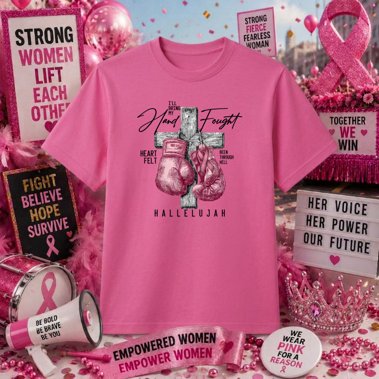 FAITH OVER FEAR – Breast Cancer Awareness DTF Transfer – by Ink Rush – Premade Transfers – Breast Cancer, Apparel