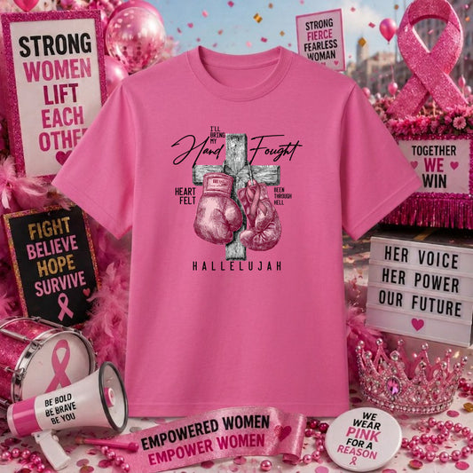 FAITH OVER FEAR – Breast Cancer Awareness DTF Transfer – by Ink Rush – Premade Transfers – Breast Cancer, Apparel