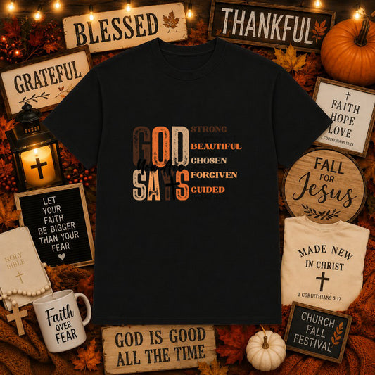 FAITH OVER FEAR Fall Christian – DTF Transfer – by Ink Rush – Premade Transfers – Christian Faith, Religious Apparel