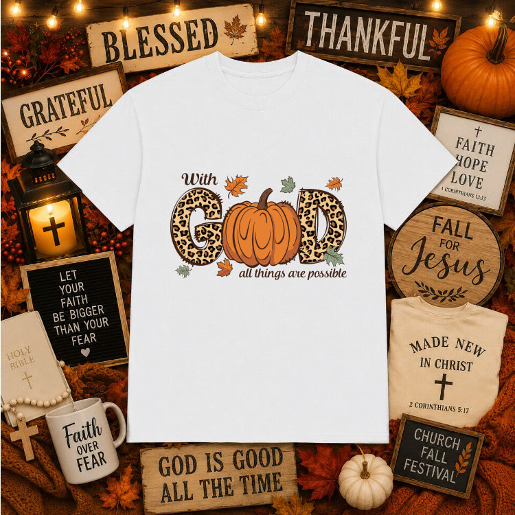 Fall for Jesus Autumn Cross – Christian DTF Transfer – by Ink Rush – Premade Transfers – Christian, Faith