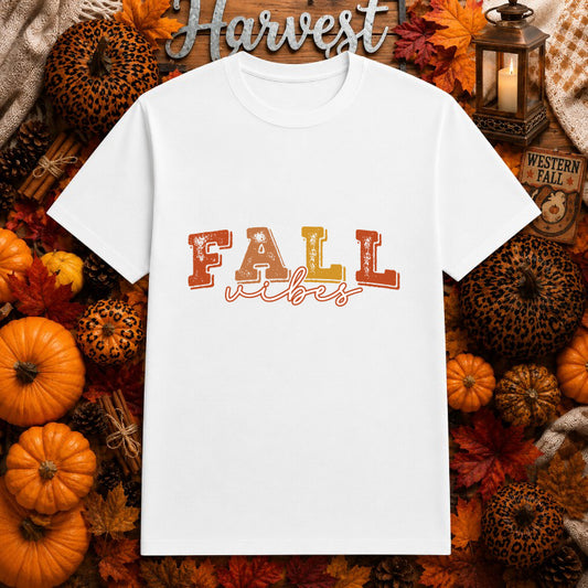 Fall Vibes & Coffee – Autumn DTF Transfer – by Ink Rush – Premade Transfers – Fall Season, Apparel Decor