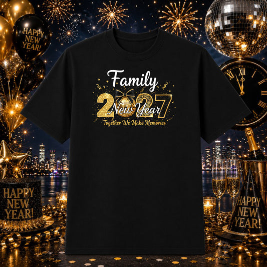 FAMILY NEW YEAR 2027 – New Year Family DTF Transfer – by Ink Rush – Premade Transfers – DTF Transfers, Apparel Decor