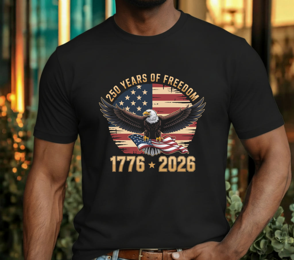 USA 250 Years Anniversary Eagle Shield – Patriotic DTF Transfer