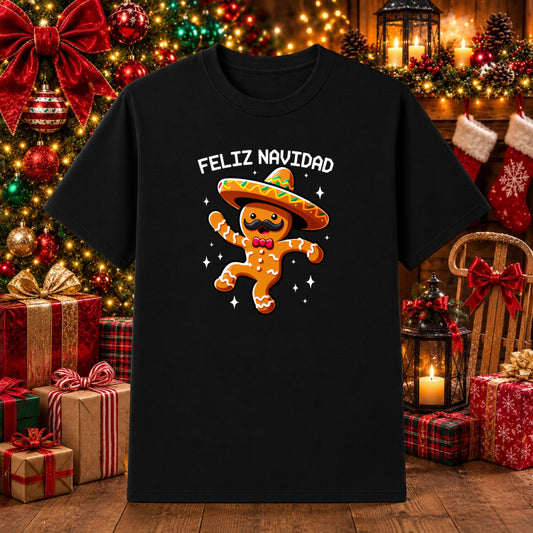 Feliz Navidad Mexican Gingerbread Man – Christmas DTF Transfer – by Ink Rush – Premade Transfers – Christmas, Apparel Decor